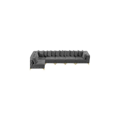 Tremblay Grey Velvet Modular Sectional