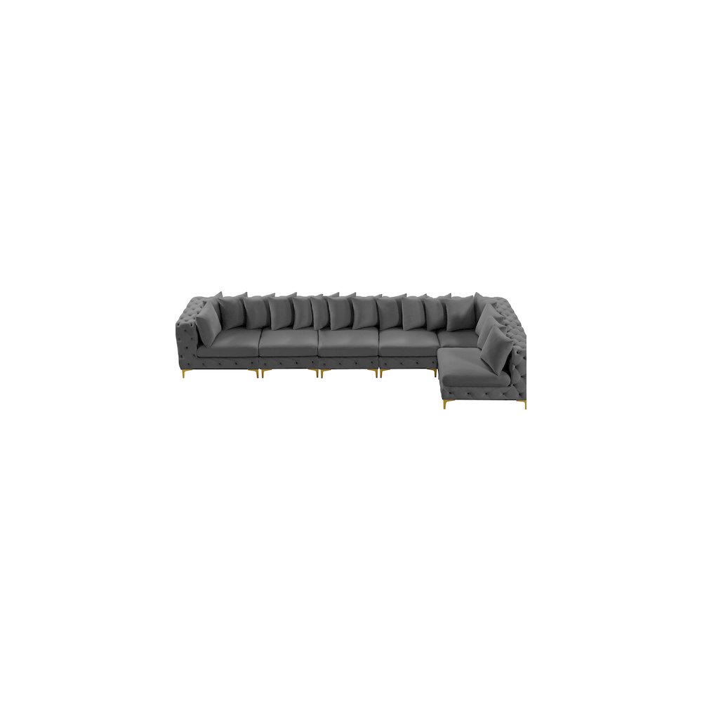 Tremblay Grey Velvet Modular Sectional