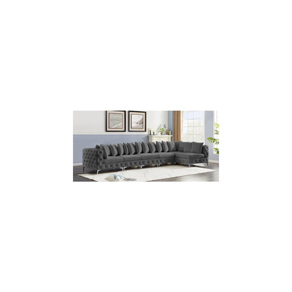 Tremblay Grey Velvet Modular Sectional