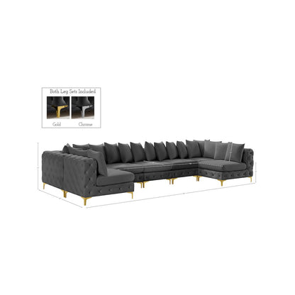 Tremblay Grey Velvet Modular Sectional