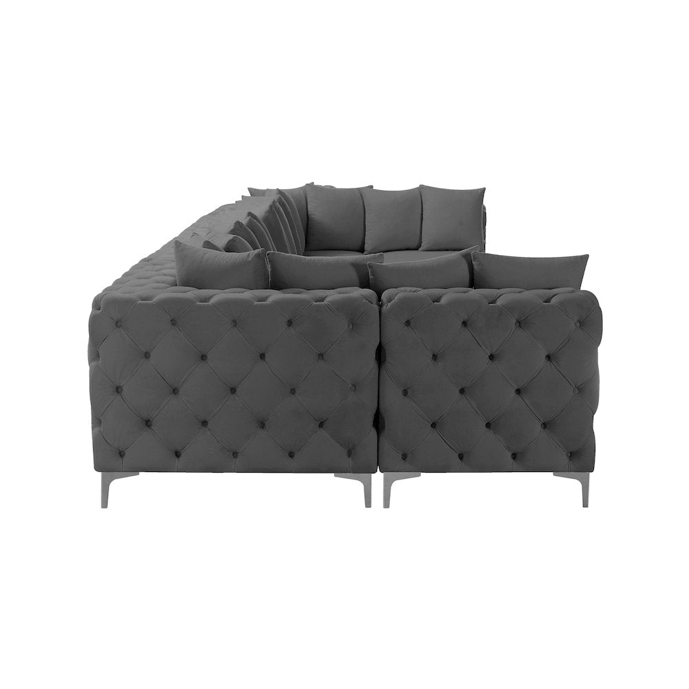 Tremblay Grey Velvet Modular Sectional