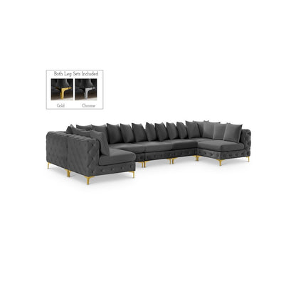 Tremblay Grey Velvet Modular Sectional
