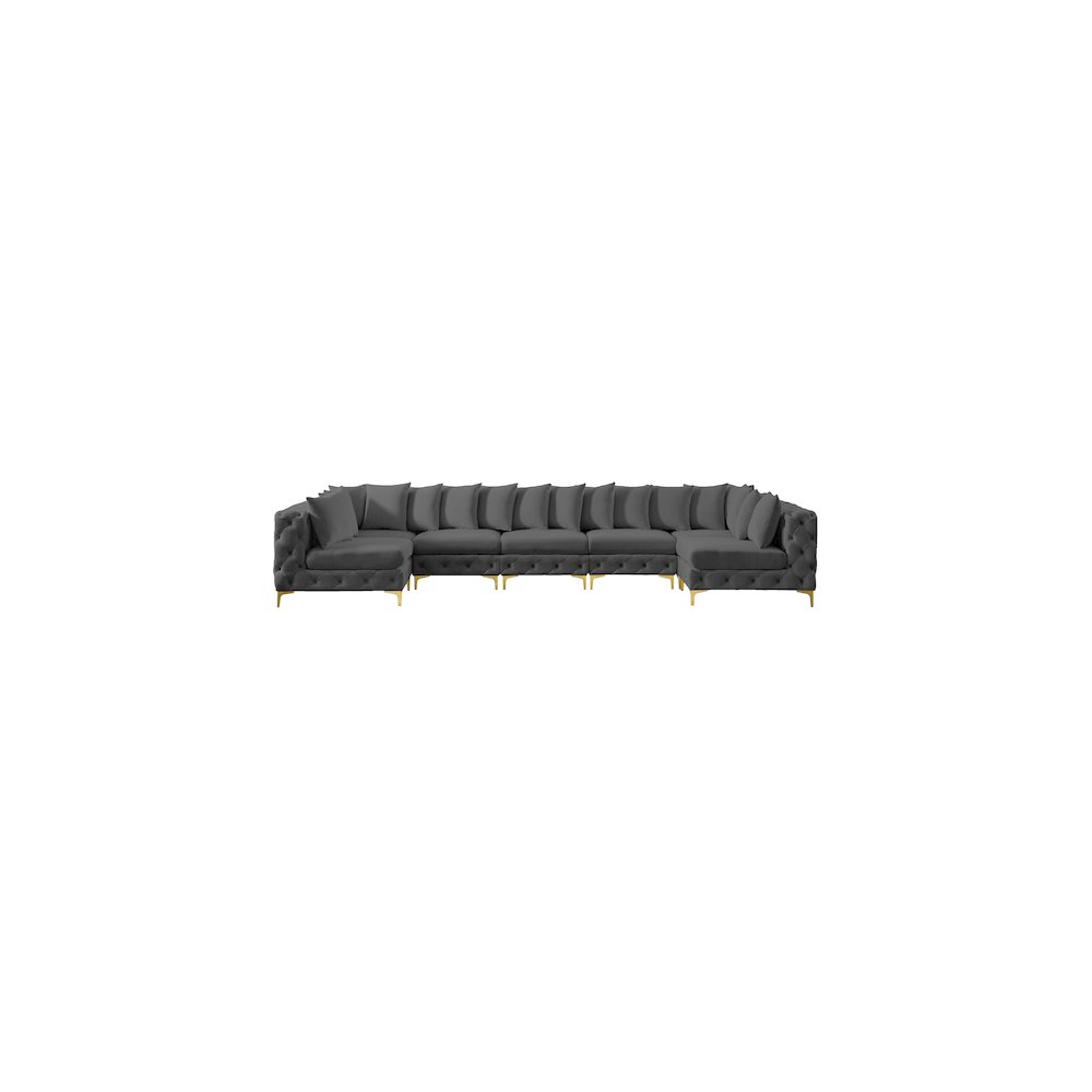 Tremblay Grey Velvet Modular Sectional