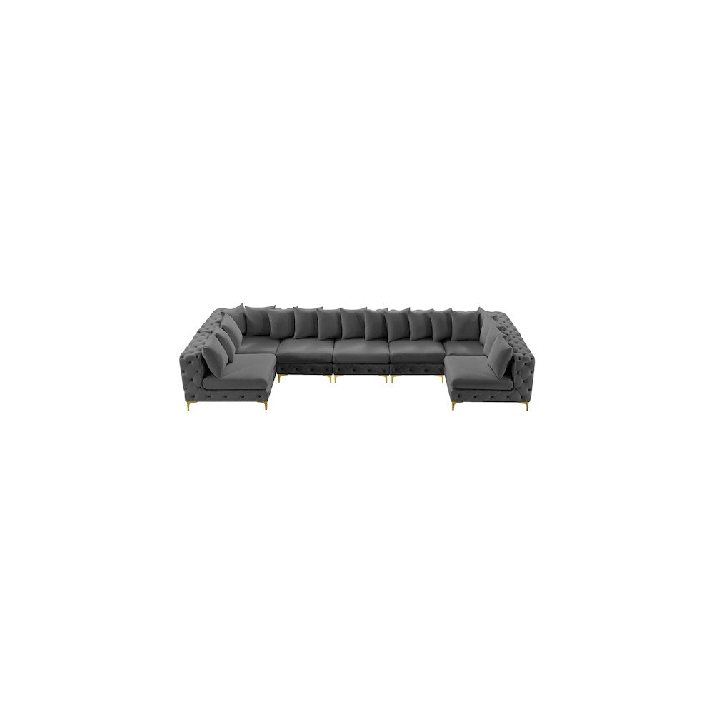 Tremblay Grey Velvet Modular Sectional