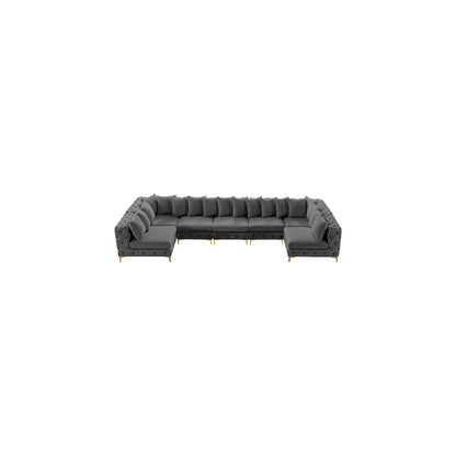 Tremblay Grey Velvet Modular Sectional