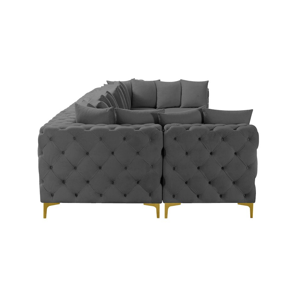 Tremblay Grey Velvet Modular Sectional