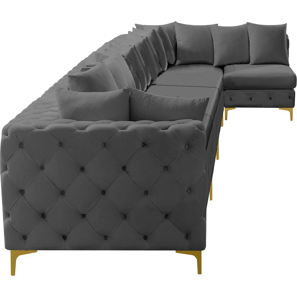 Tremblay Grey Velvet Modular Sectional