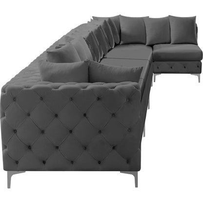 Tremblay Grey Velvet Modular Sectional