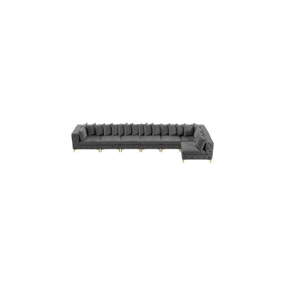 Tremblay Grey Velvet Modular Sectional
