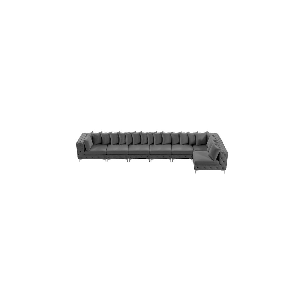 Tremblay Grey Velvet Modular Sectional