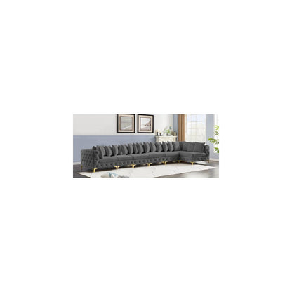 Tremblay Grey Velvet Modular Sectional