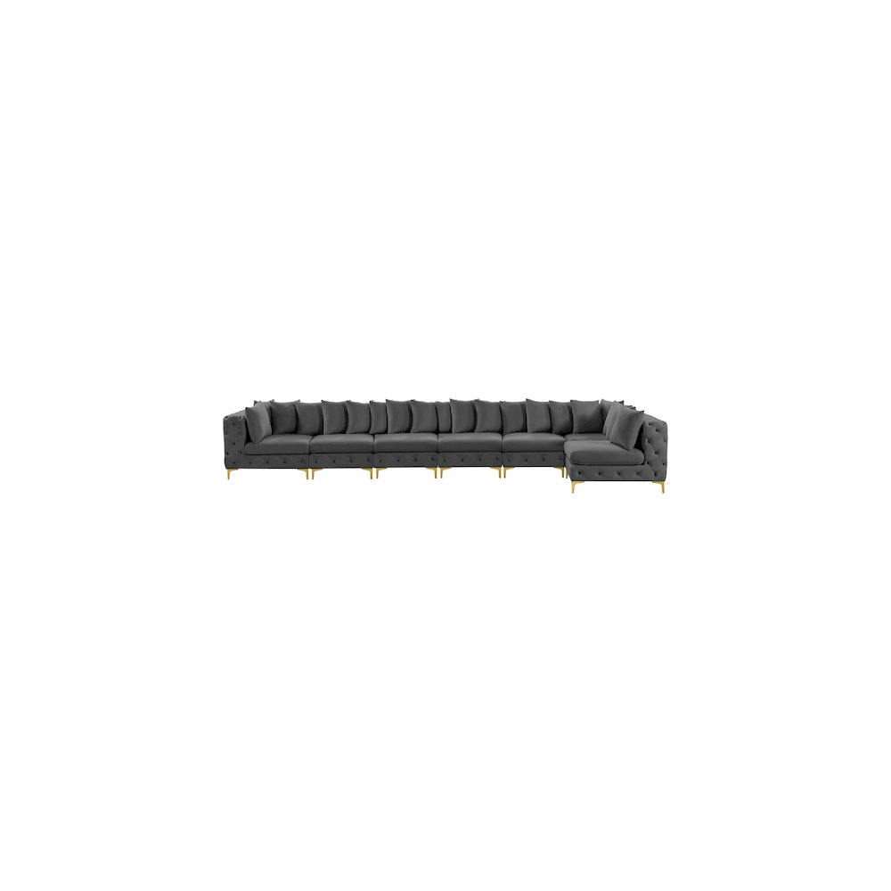 Tremblay Grey Velvet Modular Sectional
