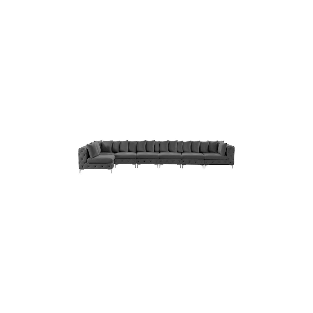 Tremblay Grey Velvet Modular Sectional