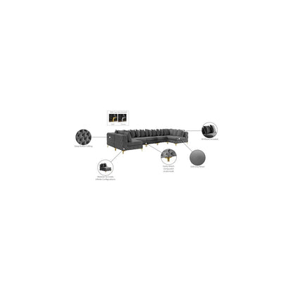 Tremblay Grey Velvet Modular Sectional