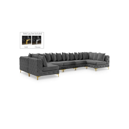 Tremblay Grey Velvet Modular Sectional