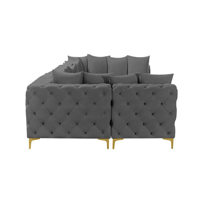 Tremblay Grey Velvet Modular Sectional