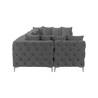 Tremblay Grey Velvet Modular Sectional