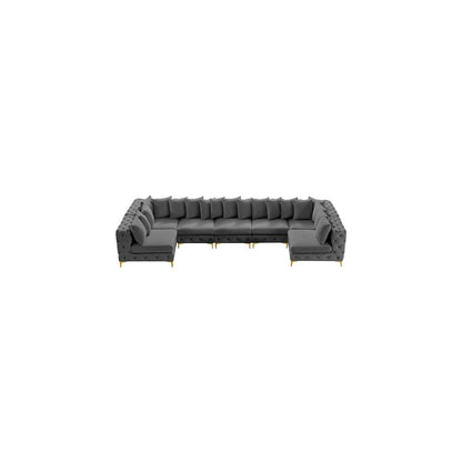 Tremblay Grey Velvet Modular Sectional