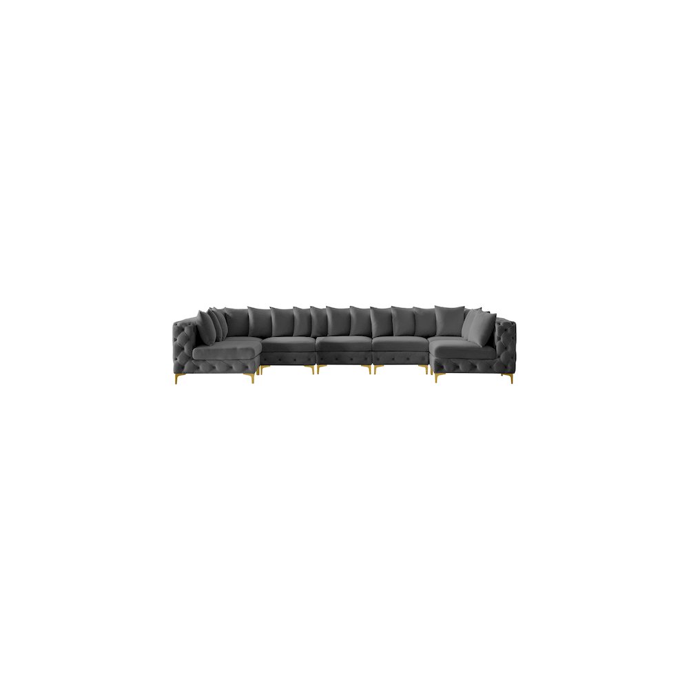 Tremblay Grey Velvet Modular Sectional