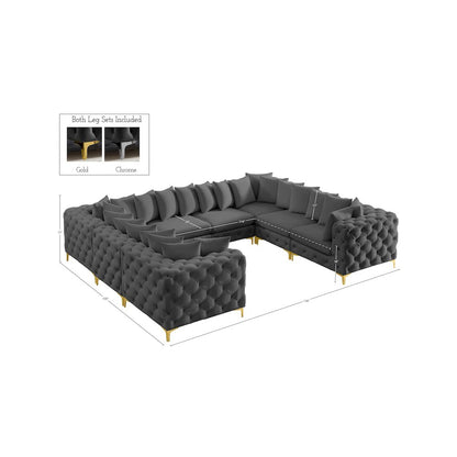 Tremblay Grey Velvet Modular Sectional
