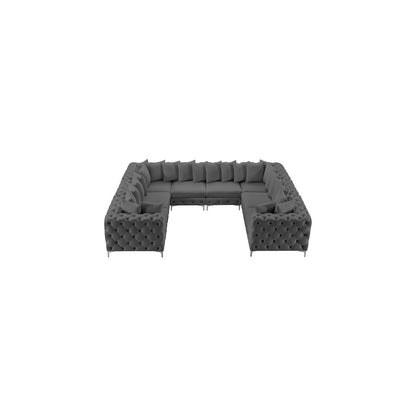 Tremblay Grey Velvet Modular Sectional