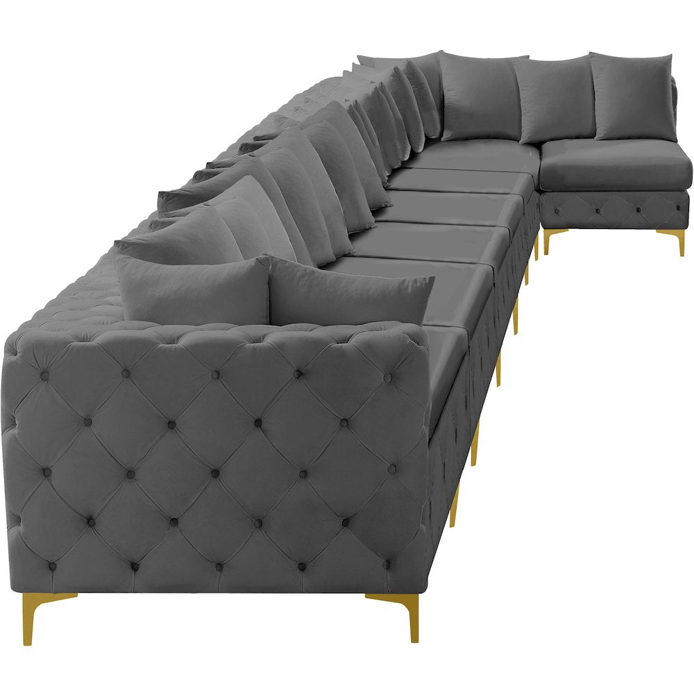 Tremblay Grey Velvet Modular Sectional