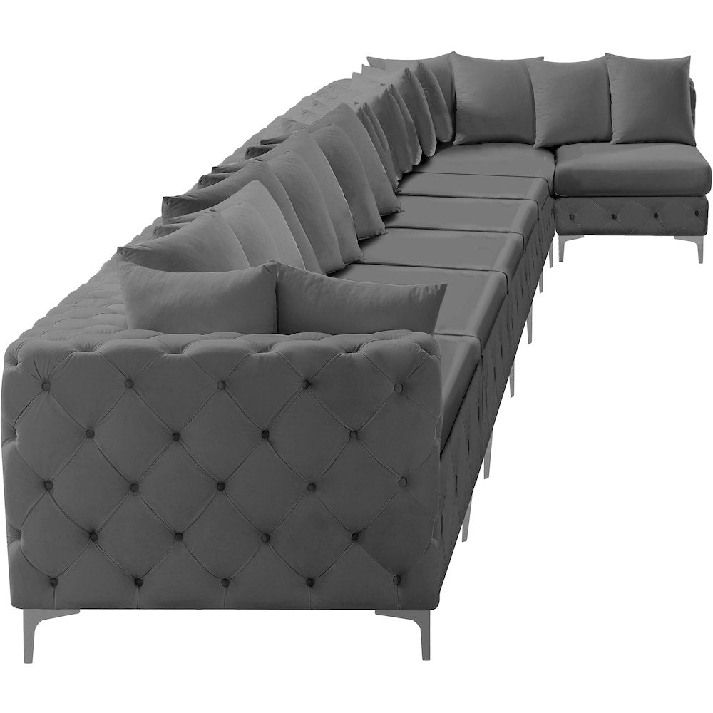 Tremblay Grey Velvet Modular Sectional
