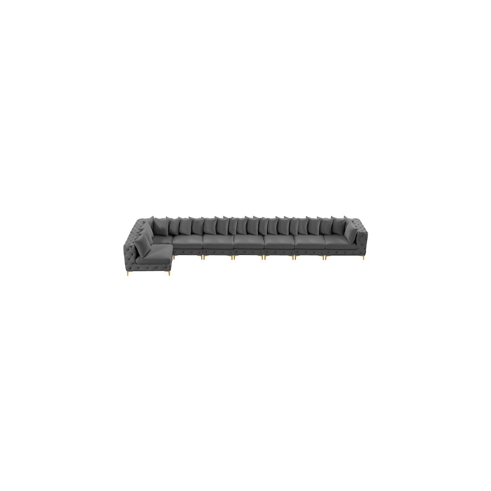Tremblay Grey Velvet Modular Sectional