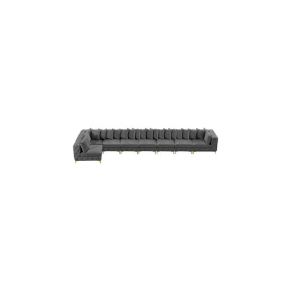 Tremblay Grey Velvet Modular Sectional