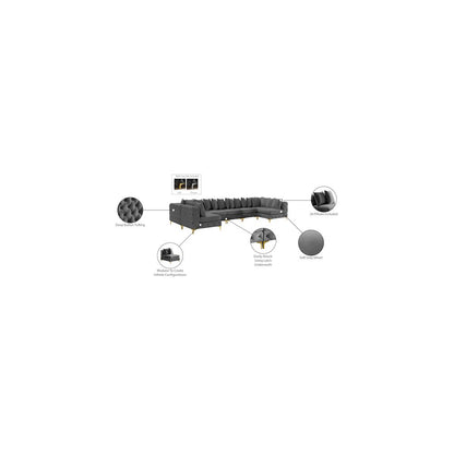 Tremblay Grey Velvet Modular Sectional