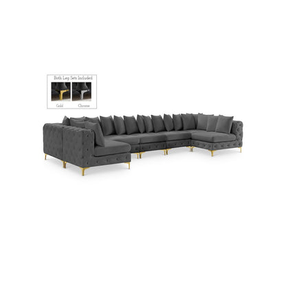 Tremblay Grey Velvet Modular Sectional