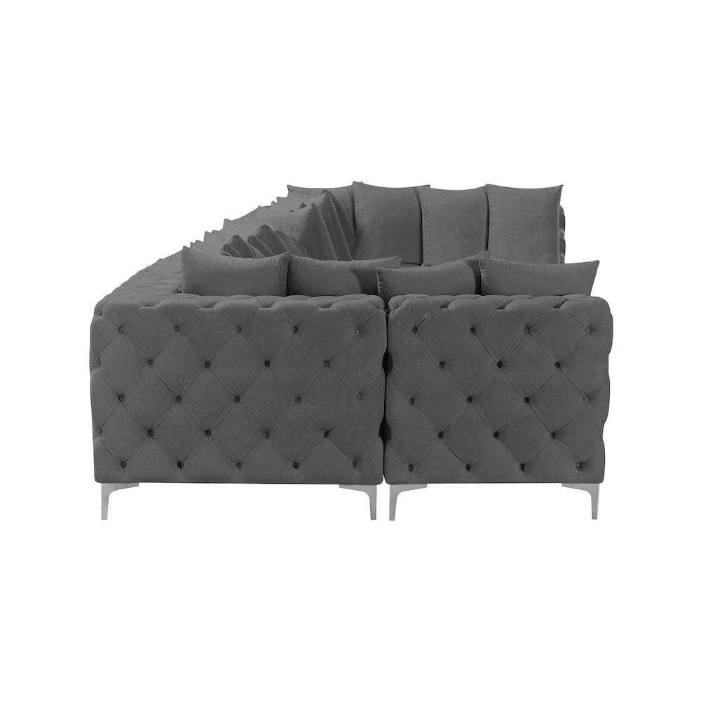 Tremblay Grey Velvet Modular Sectional