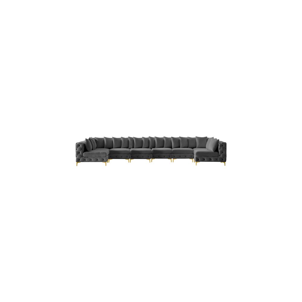 Tremblay Grey Velvet Modular Sectional