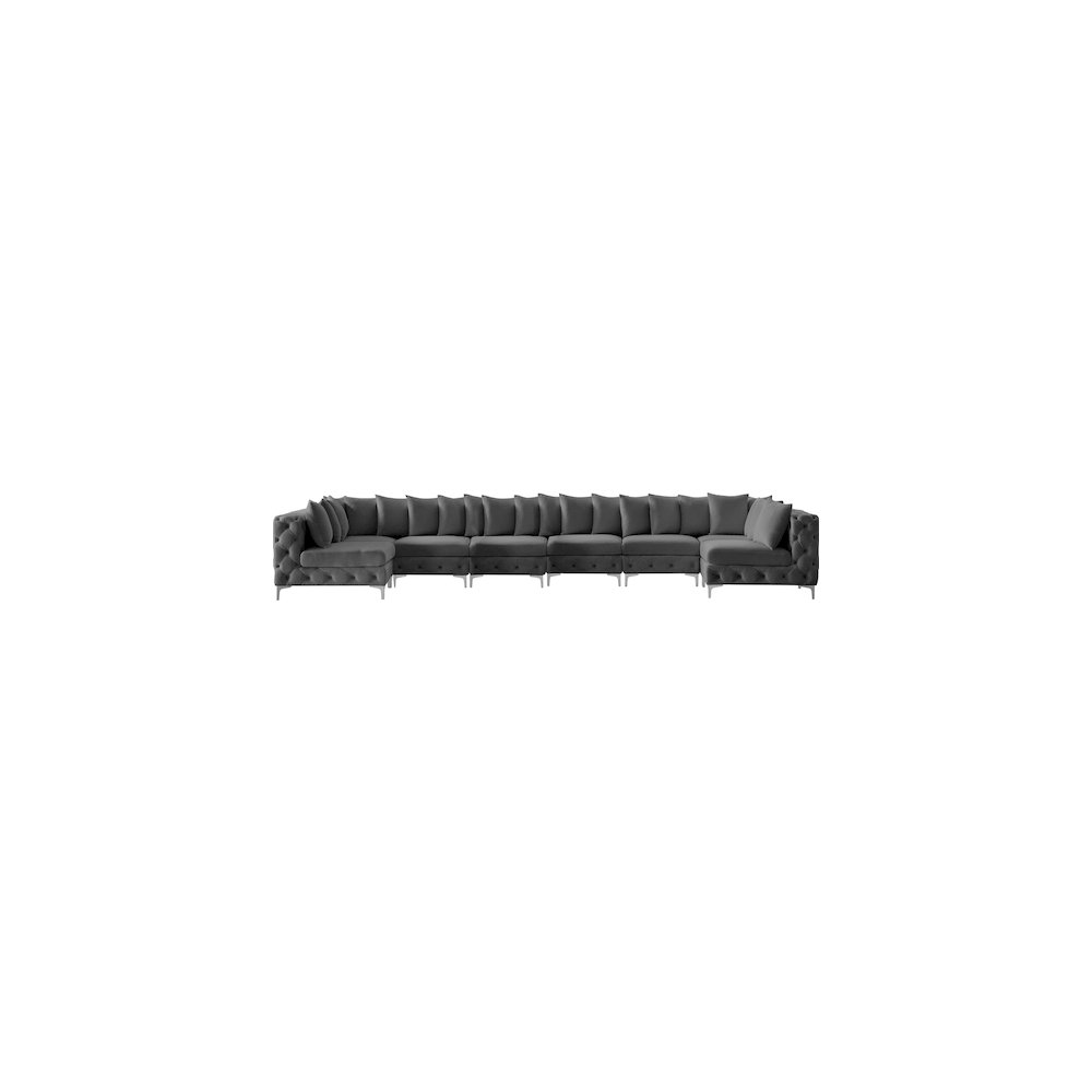 Tremblay Grey Velvet Modular Sectional