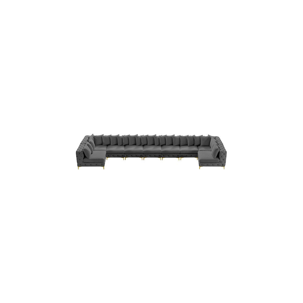 Tremblay Grey Velvet Modular Sectional