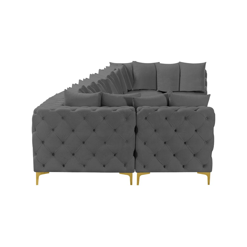 Tremblay Grey Velvet Modular Sectional