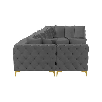 Tremblay Grey Velvet Modular Sectional