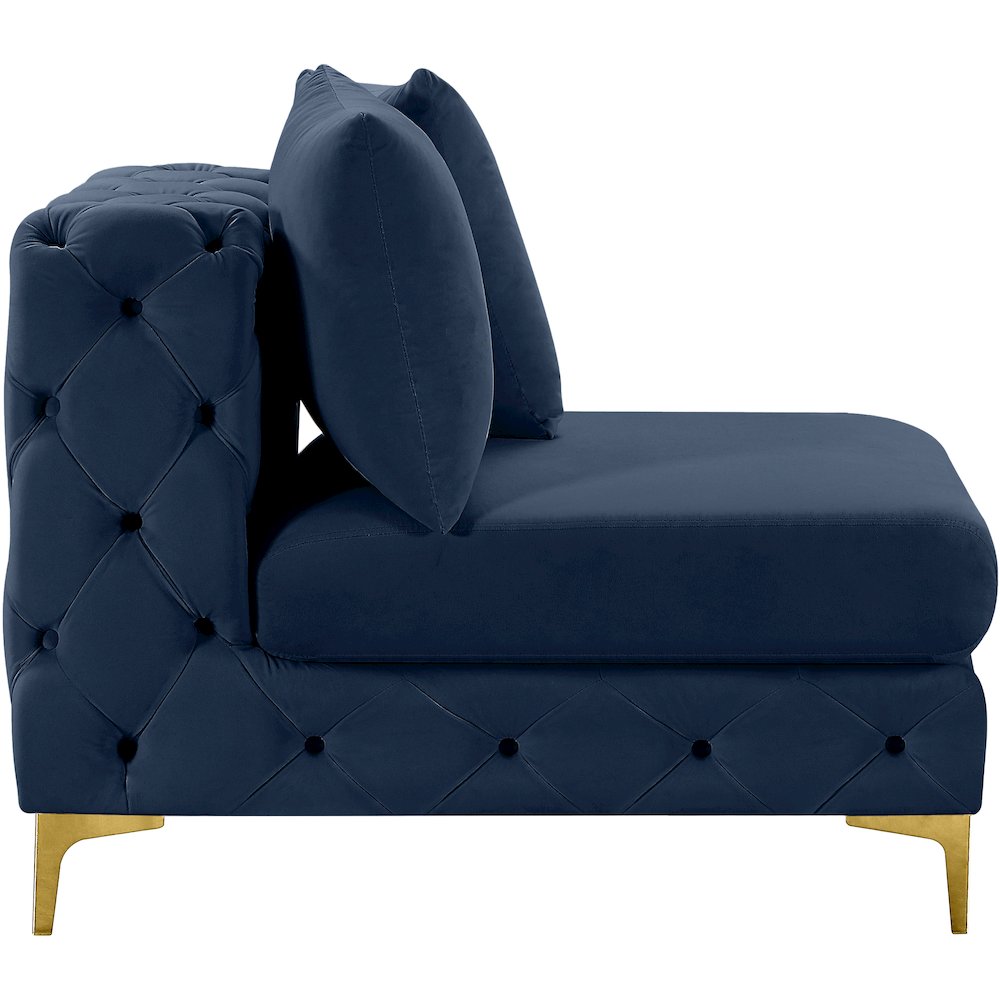 Tremblay Navy Velvet Armless Chair