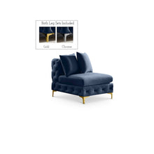 Tremblay Navy Velvet Armless Chair
