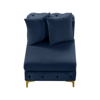 Tremblay Navy Velvet Armless Chair