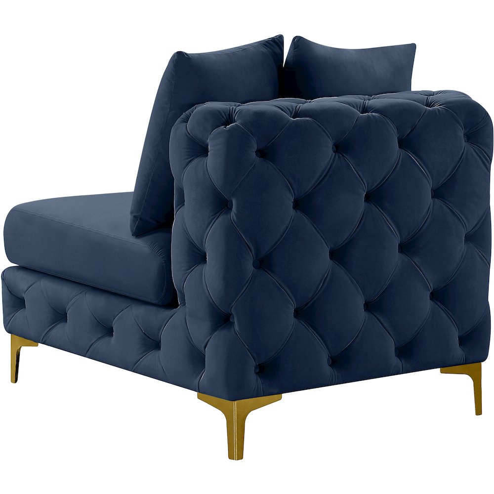 Tremblay Navy Velvet Armless Chair