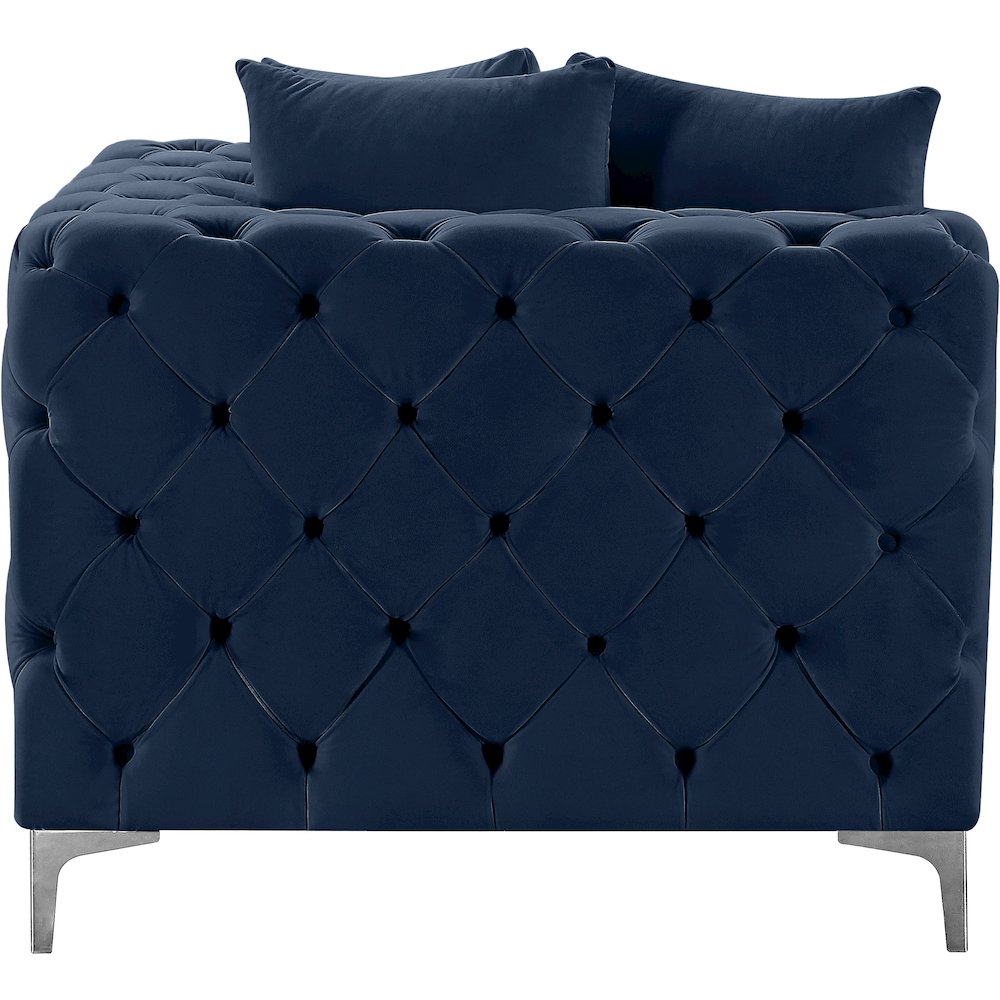 Tremblay Navy Velvet Corner Chair