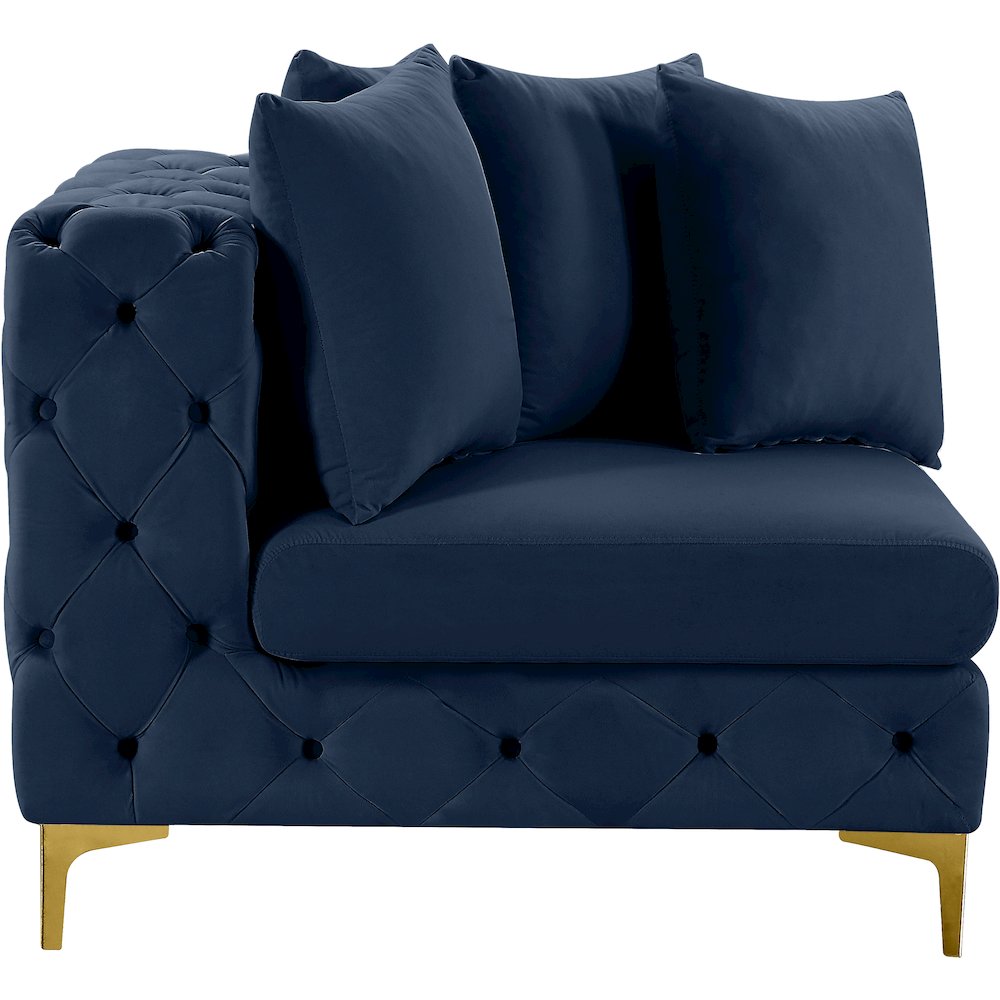 Tremblay Navy Velvet Corner Chair
