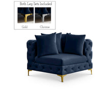 Tremblay Navy Velvet Corner Chair