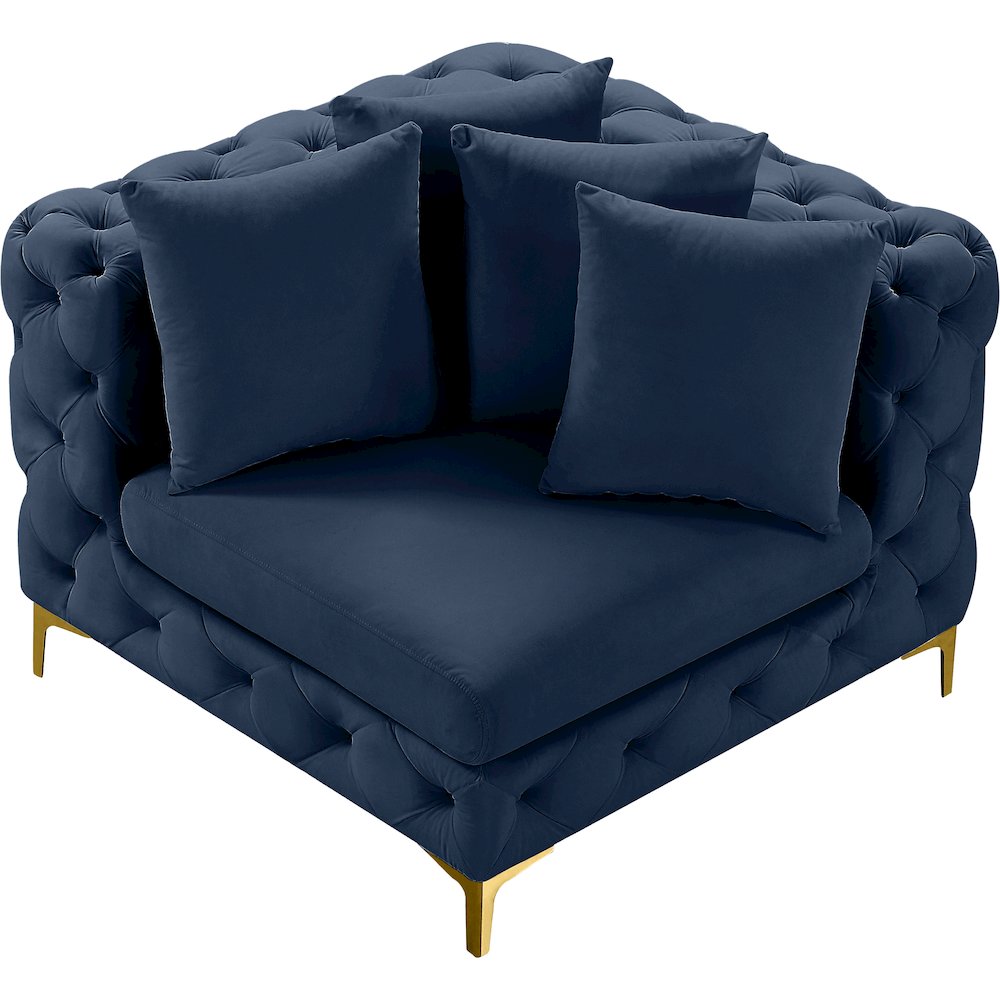 Tremblay Navy Velvet Corner Chair