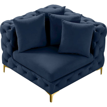Tremblay Navy Velvet Corner Chair