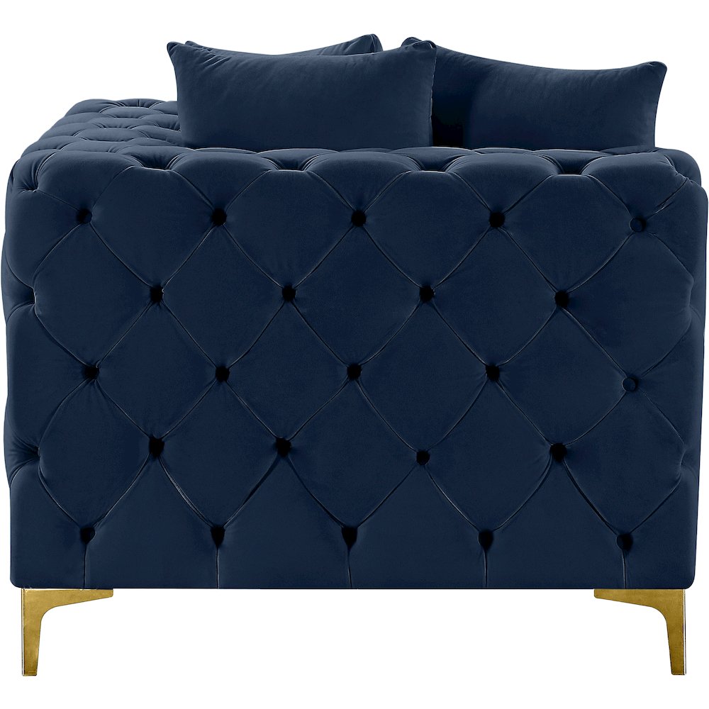 Tremblay Navy Velvet Corner Chair