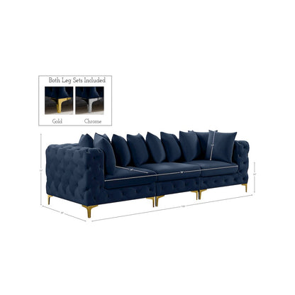 Tremblay Navy Velvet Modular Sofa
