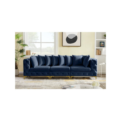 Tremblay Navy Velvet Modular Sofa