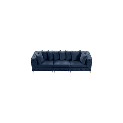 Tremblay Navy Velvet Modular Sofa
